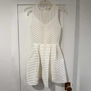 Maje Rire mesh striped dress white